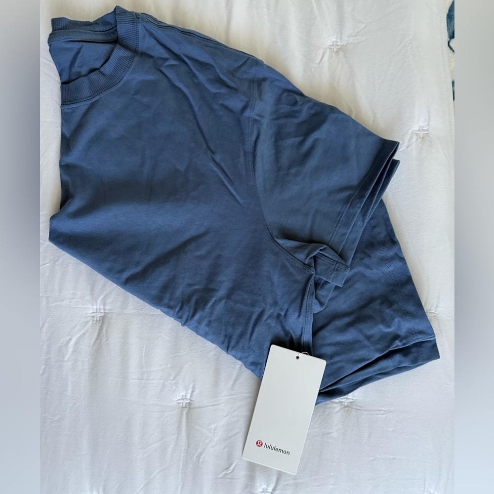 NWT Lululemon Relaxed-Fit Cotton Jersey T-Shirt Oasis Blue Size 10